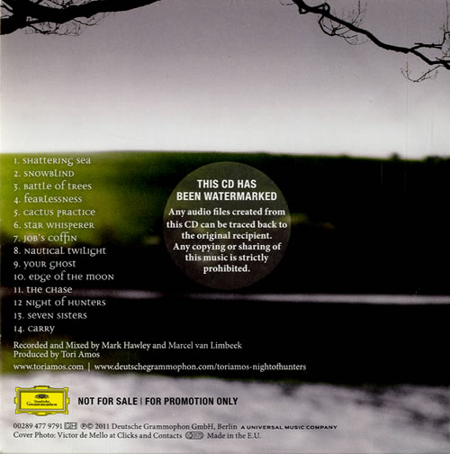 Tori Amos Night Of Hunters CD-R acetate German TORCRNI547389