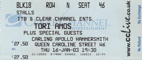 Tori Amos Scarlet's Walk - Autographed Programme & Ticket tour programme UK TORTRSC383288