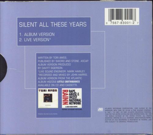 Tori Amos Silent All These Years - Autographed CD single (CD5 / 5") US TORC5SI833043