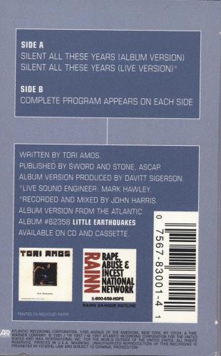 Tori Amos Silent All These Years cassette single US TORCSSI80622