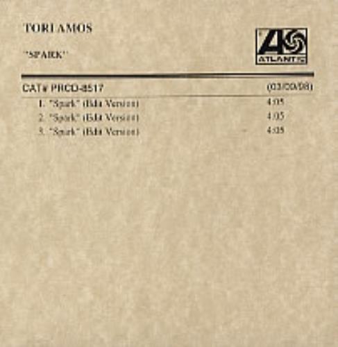 Tori Amos Spark CD-R acetate US TORCRSP122097