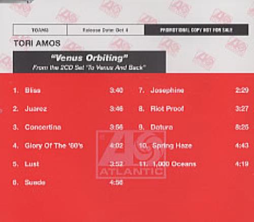 Tori Amos Venus Orbiting CD album (CDLP) Australian TORCDVE208806