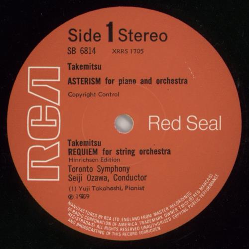 Toru Takemitsu Asterism / Requiem / Green / The Dorian Horizon - EX vinyl LP album (LP record) UK XORLPAS867429