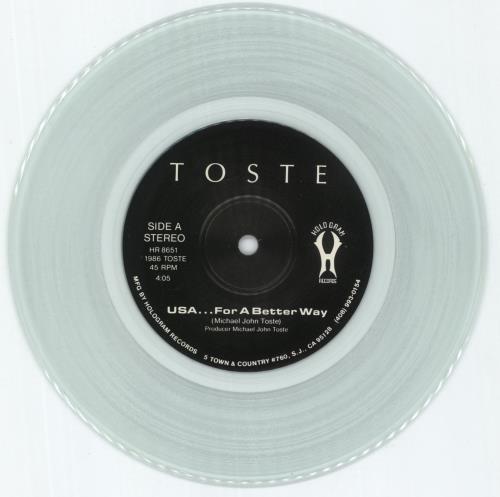 Toste USA... For A Better Way - Autographed 7" vinyl single (7 inch record / 45) US -Q707US881896