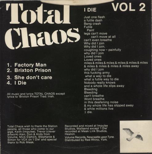 Total Chaos Factory Man 7" vinyl single (7 inch record / 45) UK 9W407FA866401