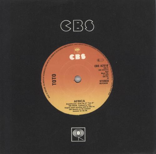 Toto Africa 7" vinyl single (7 inch record / 45) UK TOT07AF738306