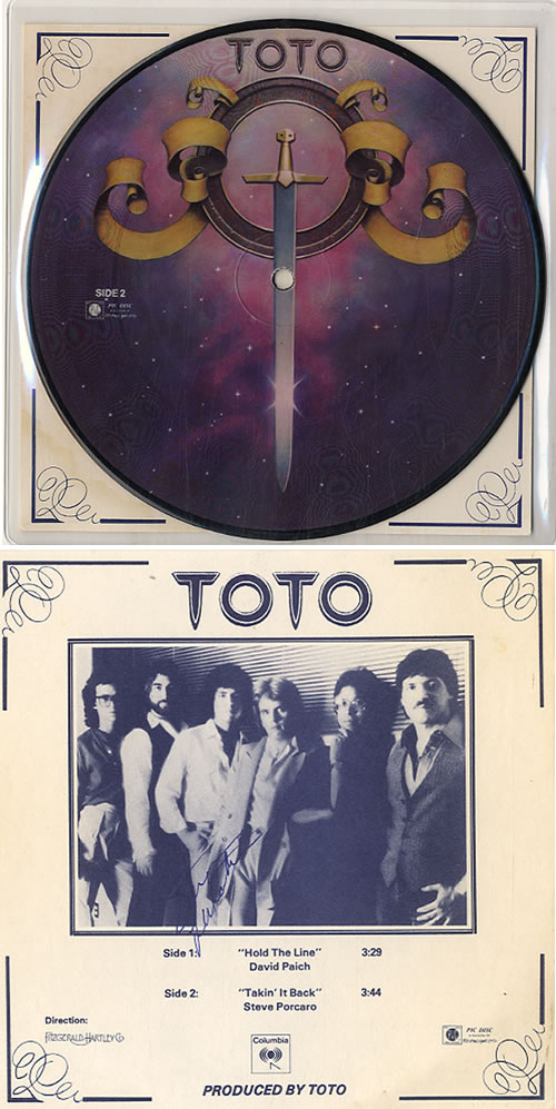Toto Hold The Line - Licorice Pizza Promo 7" vinyl picture disc (7 inch picture disc single) US TOT7PHO46886
