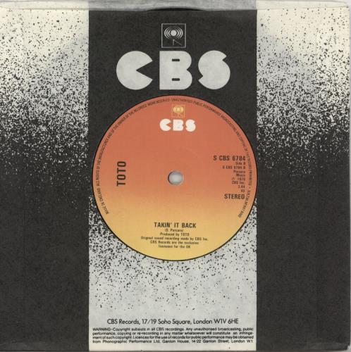 Toto Hold The Line 7" vinyl single (7 inch record / 45) UK TOT07HO622916