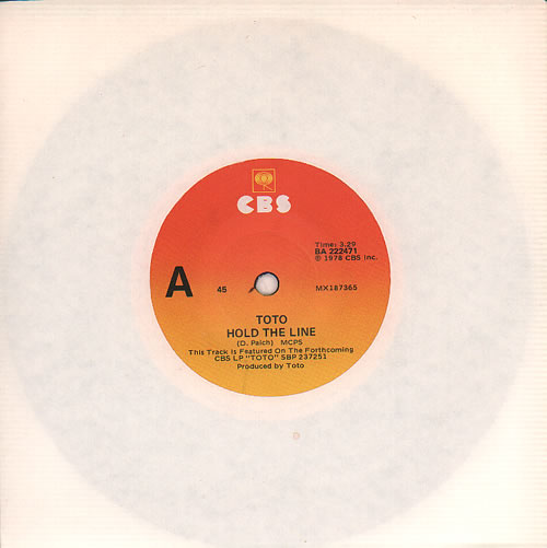 Toto Hold The Line 7" vinyl single (7 inch record / 45) Australian TOT07HO636799