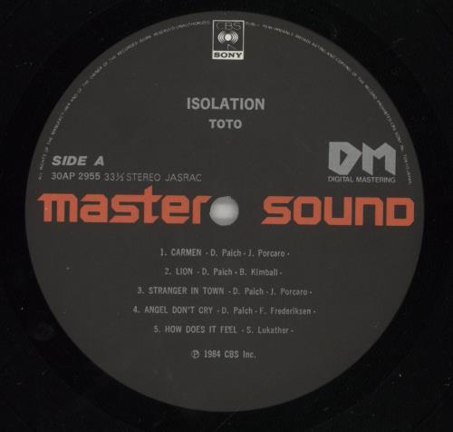 Toto Isolation vinyl LP album (LP record) Japanese TOTLPIS874385