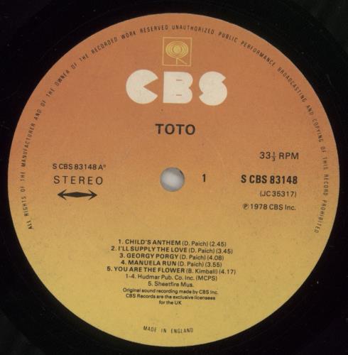 Toto Toto - Stickered Sleeve vinyl LP album (LP record) UK TOTLPTO747763
