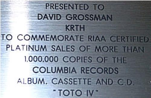 Toto Toto IV award disc US TOTAWTO270614