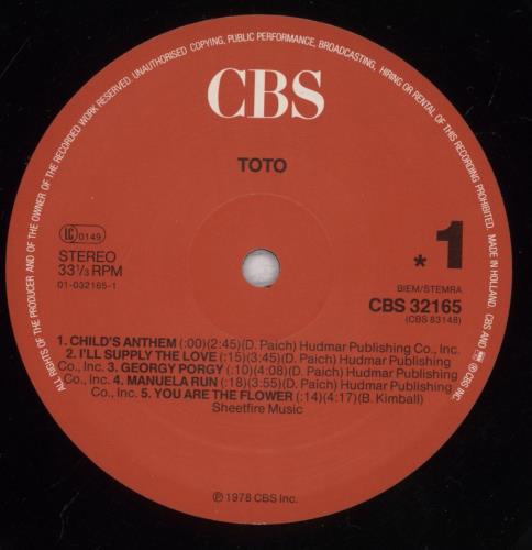 Toto Toto vinyl LP album (LP record) Dutch TOTLPTO748826