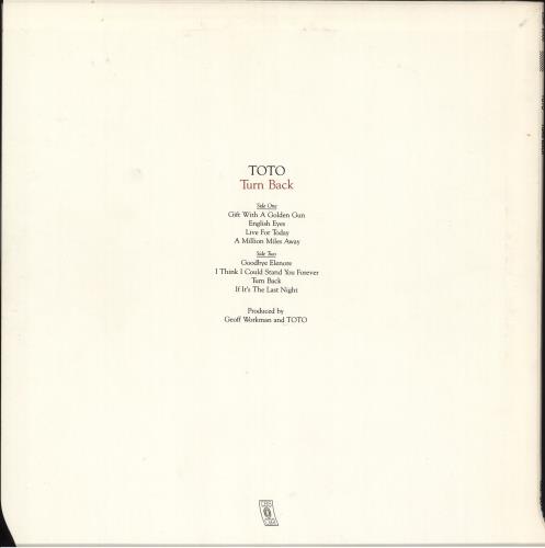 Toto Turn Back vinyl LP album (LP record) Japanese TOTLPTU710935