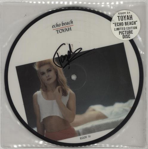 Toyah Echo Beach - Autographed 7" vinyl picture disc (7 inch picture disc single) UK TYH7PEC662082