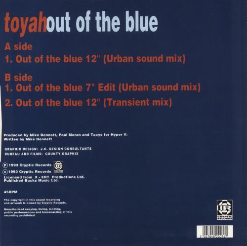 Toyah Out Of The Blue - Autographed 12" vinyl single (12 inch record / Maxi-single) UK TYH12OU862000