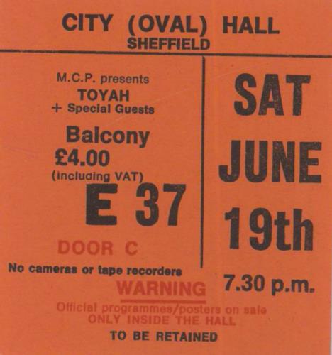 Toyah The Changeling Tour 1982 + Ticket Stub tour programme UK TYHTRTH827510