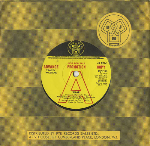 Tracey Williams Snap 7" vinyl single (7 inch record / 45) UK 4TW07SN484266
