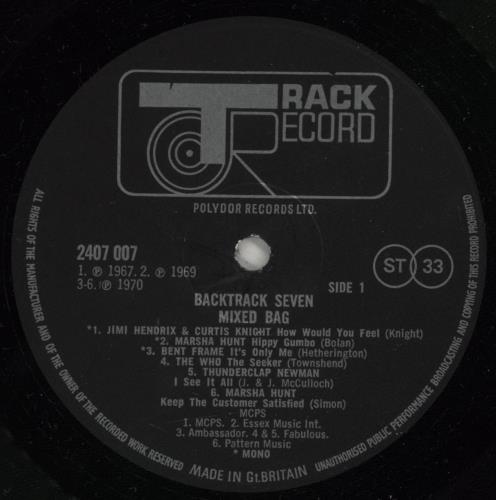 Track Records Backtrack 7 vinyl LP album (LP record) UK 5TRLPBA326079