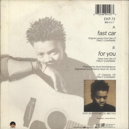 Tracy Chapman Fast Car 7" vinyl single (7 inch record / 45) UK TRA07FA462206