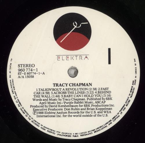 Tracy Chapman Tracy Chapman vinyl LP album (LP record) Greek TRALPTR886849