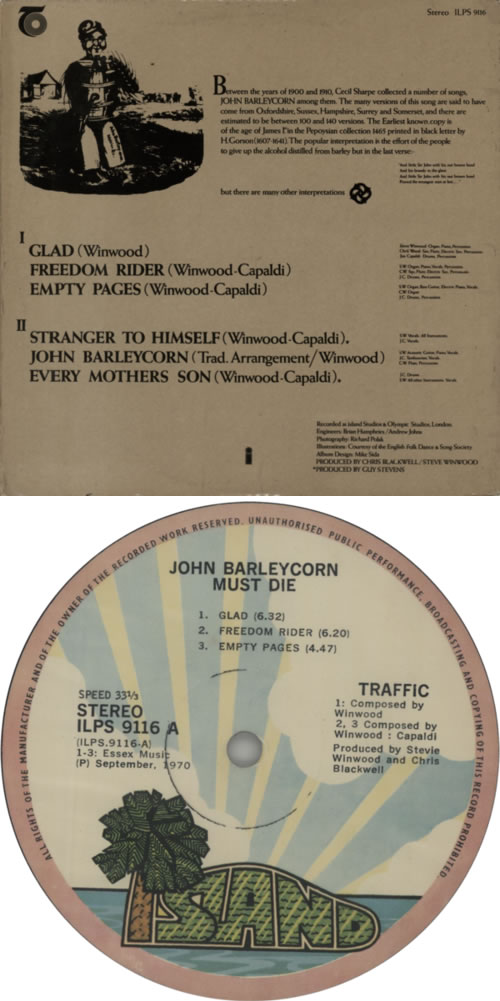 Traffic John Barleycorn Must Die vinyl LP album (LP record) South African TRFLPJO613385