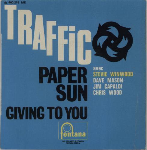 Traffic Paper Sun 7" vinyl single (7 inch record / 45) French TRF07PA215691