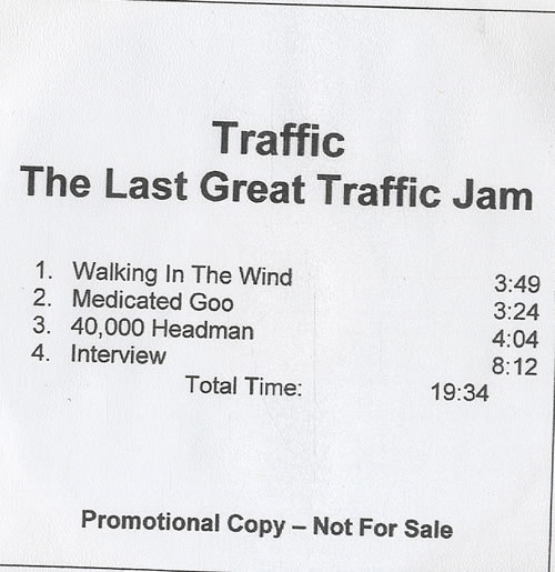 Traffic The Last Great Traffic Jam CD-R acetate US TRFCRTH453869