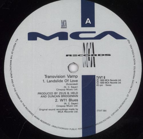 Transvision Vamp Landslide Of Love 12" vinyl single (12 inch record / Maxi-single) UK TVV12LA27289