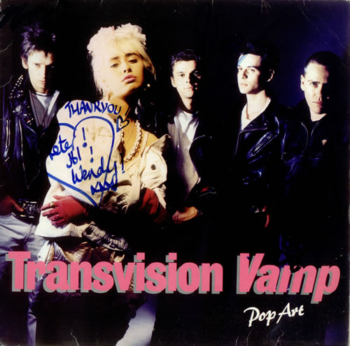 Transvision Vamp Pop Art - Autographed vinyl LP album (LP record) UK TVVLPPO445455