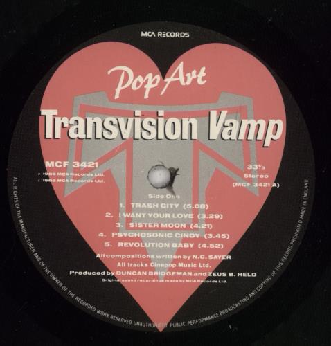 Transvision Vamp Pop Art vinyl LP album (LP record) UK TVVLPPO772138