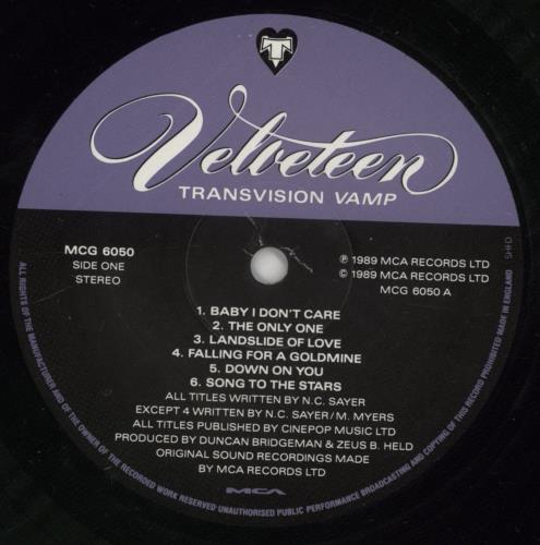 Transvision Vamp Velveteen vinyl LP album (LP record) UK TVVLPVE700622