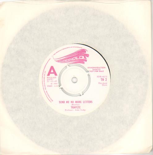 Trapeze Send Me No More Letters - A Label 7" vinyl single (7 inch record / 45) UK TPZ07SE106924