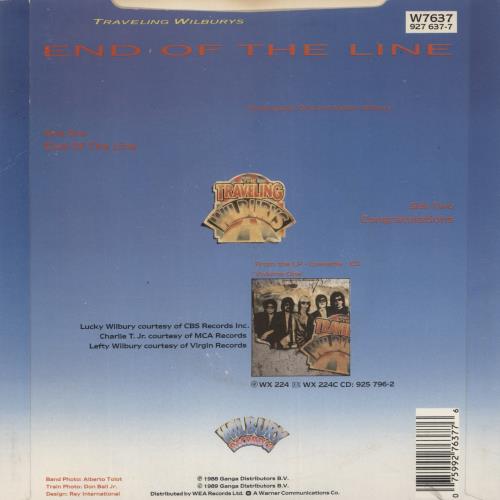Traveling Wilburys End Of The Line 7" vinyl single (7 inch record / 45) UK TRV07EN44757