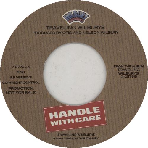 Traveling Wilburys Handle With Care 7" vinyl single (7 inch record / 45) US TRV07HA94710