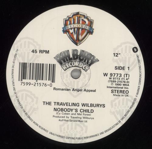 Traveling Wilburys Nobody's Child 12" vinyl single (12 inch record / Maxi-single) UK TRV12NO31420