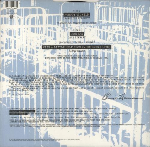 Traveling Wilburys Nobody's Child 12" vinyl single (12 inch record / Maxi-single) UK TRV12NO31420