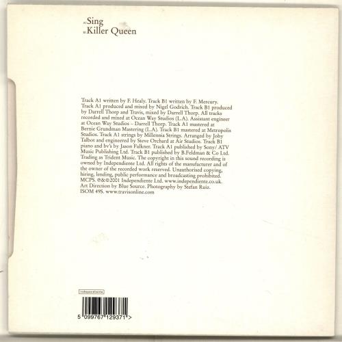 Travis (90s) Sing 7" vinyl single (7 inch record / 45) UK RVS07SI187051