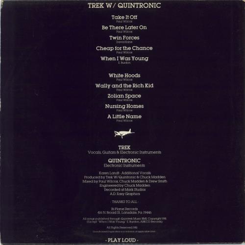 Trek W/ Quintronic Trek W/ Quintronic vinyl LP album (LP record) US 4RLLPTR797312
