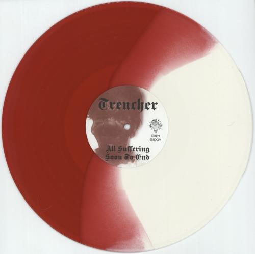 Trencher All Suffering Soon To End - Red/White Halves Vinyl 12" vinyl single (12 inch record / Maxi-single) UK 93K12AL877803