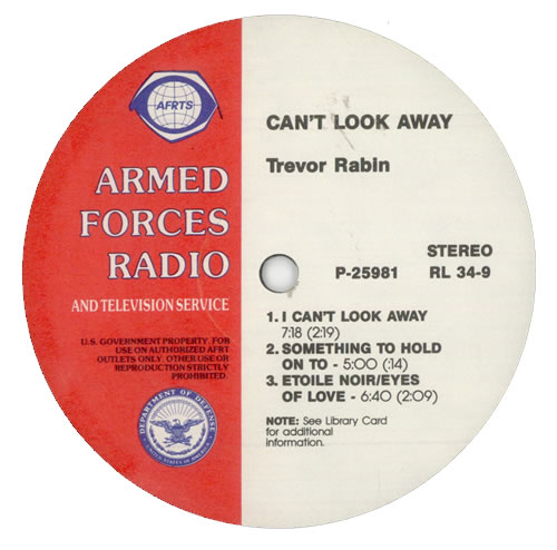 Trevor Rabin Can't Look Away vinyl LP album (LP record) US VRRLPCA507934