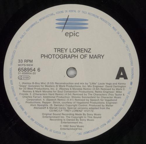 Trey Lorenz Photograph Of Mary 12" vinyl single (12 inch record / Maxi-single) Dutch TLZ12PH868626