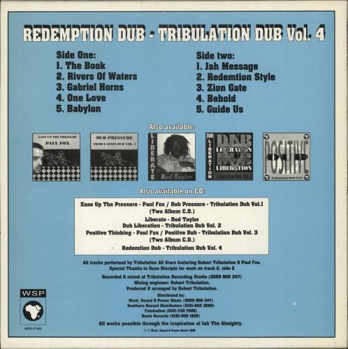 Tribulation All Stars Redemption Dub vinyl LP album (LP record) UK Y4ZLPRE709047