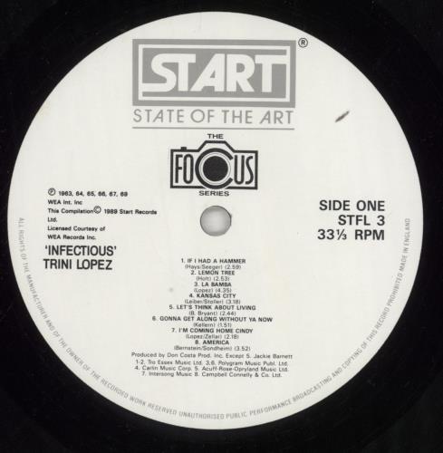 Trini Lopez Infectious vinyl LP album (LP record) UK TE1LPIN517869