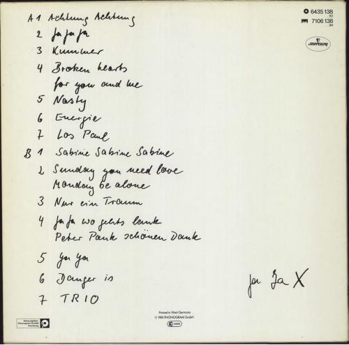 Trio Trio vinyl LP album (LP record) German TRILPTR817991