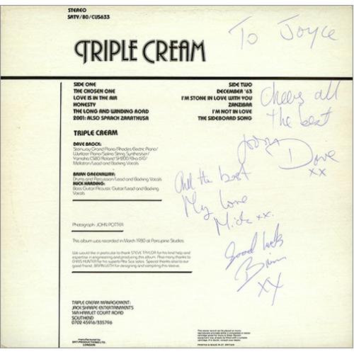 Triple Cream Triple Cream - Autographed! vinyl LP album (LP record) UK T26LPTR426457