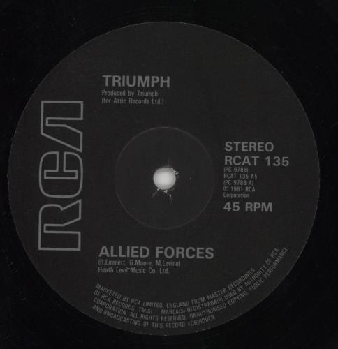 Triumph Allied Forces 12" vinyl single (12 inch record / Maxi-single) UK UMP12AL465634
