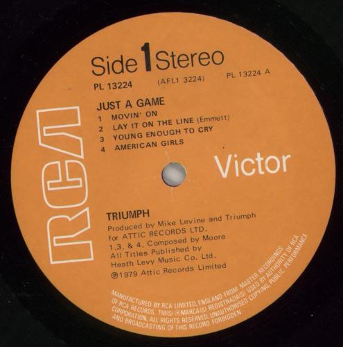 Triumph Just A Game - Gatefold vinyl LP album (LP record) UK UMPLPJU516449