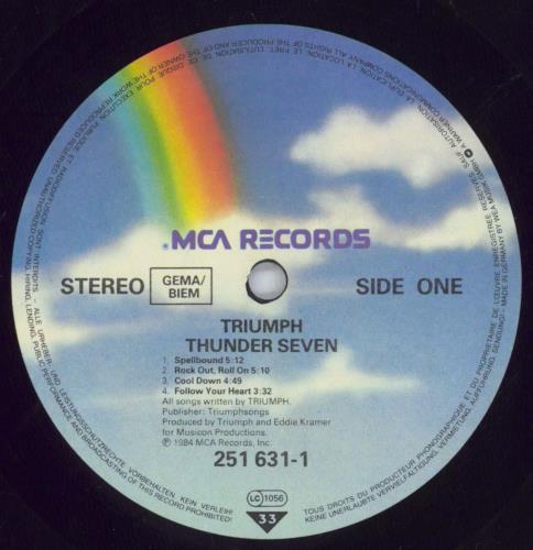 Triumph Thunder Seven vinyl LP album (LP record) German UMPLPTH820563