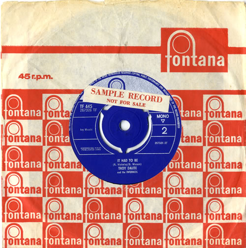 Troy Dante Tell Me When - Sample 7" vinyl single (7 inch record / 45) UK DT307TE577266